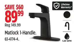 Canadian Tire Pfister Matlock 1-Handle 63-4774-4 offer