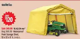 Canadian Tire Weather Fast Waterproof Peak Storage Shed offer