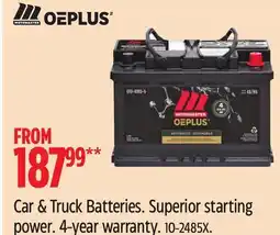 Canadian Tire MASTERCRAFT Car & Truck Batteries. Superior power. 4-year warranty offer