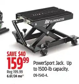 Canadian Tire PowerSport Jack. Up to 1500-lb capacity offer