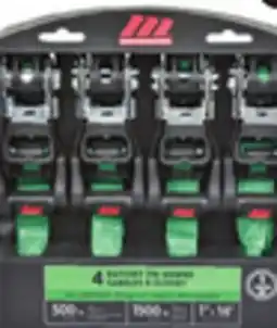Canadian Tire MotoMaster 1500-lb Ratchet Tie-Downs, 14´, 4-Pk offer