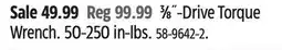 Canadian Tire Mastercraft 3⁄8˝-Drive Torque Wrench offer
