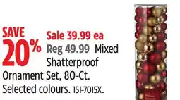 Canadian Tire For Living Shatterproof Ornament Set offer