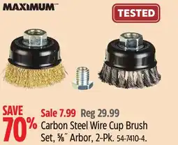 Canadian Tire Maximum Carbon Steel Wire Cup Brush Set, 5⁄8˝ Arbor, 2-Pk offer