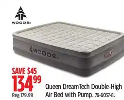 Canadian Tire Woods Queen DreamTech Double-High Air Bed with Pump offer