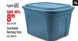 Canadian Tire Type A Stackable Nesting Tote offer