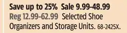 Canadian Tire Type A Selected Shoe Organizers and Storage Units offer