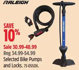 Canadian Tire Selected Bike Pumps and Locks offer