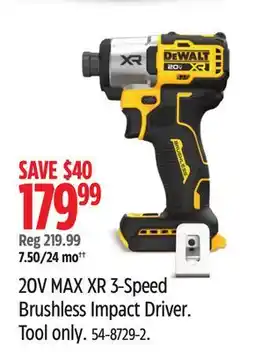 Canadian Tire Dewalt 20V MAX XR 3-Speed Brushless Impact Driver offer