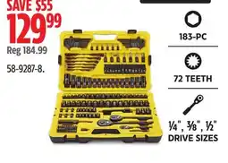 Canadian Tire Stanley 183-PC 72 TEETH ¼ , ⅜ , ½ DRIVE SIZES offer