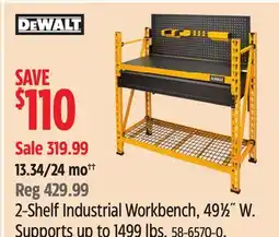 Canadian Tire DeWALT 2-Shelf Industrial Workbench offer