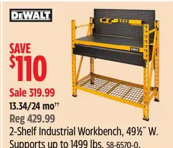 Canadian Tire DeWALT 2-Shelf Industrial Workbench offer