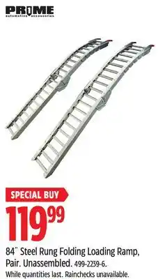Canadian Tire prime1 84˝ Steel Rung Folding Loading Ramp, Pair offer