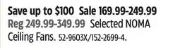 Canadian Tire Selected NOMA Ceiling Fans offer