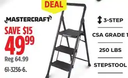 Canadian Tire Mastercraft 3-STEP CSA GRADE 1 250 LBS STEPSTOOL offer