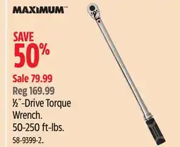 Canadian Tire MAXIMUM 1⁄2˝-Drive Torque Wrench offer