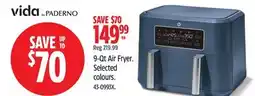 Canadian Tire Vida-By-Paderno 9-Qt Air Fryer. Selected colours offer
