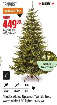 Canadian Tire CANVAS 51˝ Rhodes Alpine Upswept Twinkle Tree offer
