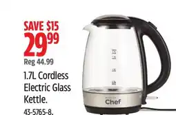 Canadian Tire MASTER Chef 1.7L Cordless Electric Glass Kettle offer