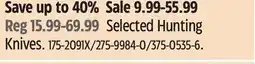 Canadian Tire Selected Hunting Knives offer