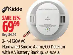 Canadian Tire Hardwired Smoke Alarm/CO Detector with AA Battery Backup offer