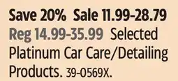 Canadian Tire SIMONIZ Selected Platinum Car Care/Detailing Products offer