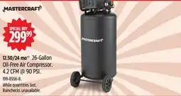 Canadian Tire Mastercraft 26-Gallon Oil-Free Air Compressor offer