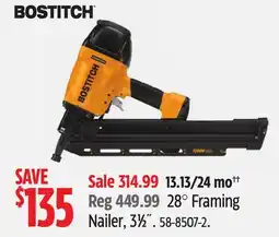 Canadian Tire Bostitch 28° Framing Nailer, 31⁄2˝ offer