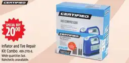 Canadian Tire certified Inflator and Tire Repair Kit Combo offer