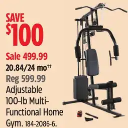 Canadian Tire WA:KE Athletic Adjustable 100-lb Multi-Functional Home Gym offer