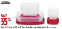 Canadian Tire Rubbermaid 18-Pc Easy Store Rectangular Container Set offer
