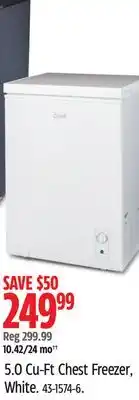 Canadian Tire 5.0 Cu-Ft Chest Freezer, White offer