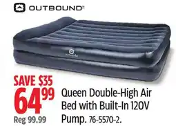 Canadian Tire Outbound Queen Double-High Air Bed with Built-In 120V Pump offer