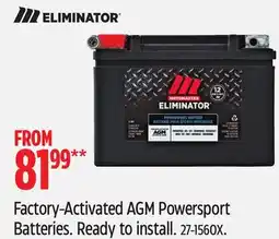 Canadian Tire Motomaster Factory-Activated AGM Powersport Batteries offer