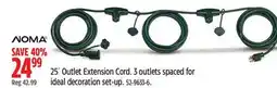 Canadian Tire 25´ Outlet Extension Cord. 3 outlets spaced for ideal decoration set-up offer