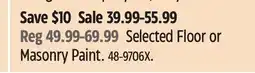 Canadian Tire Selected Floor or Masonry Paint offer