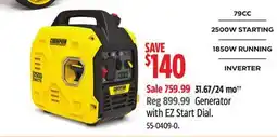 Canadian Tire Champion Power Equipment Generator with EZ Start Dial offer