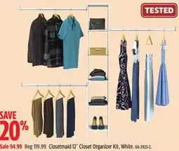 Canadian Tire Closetmaid 12˝ Closet Organizer Kit, White offer