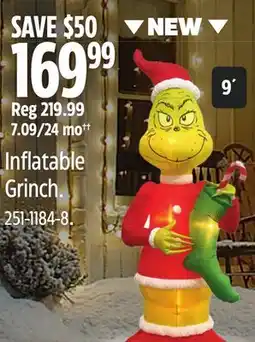 Canadian Tire Gemmy Inflatable Grinch offer