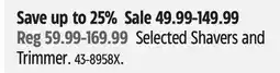 Canadian Tire Philips Selected Shavers and Trimmer offer