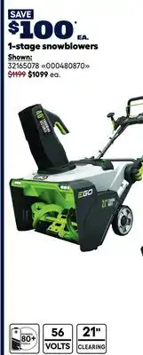 RONA EGO 1-stage snowblowers offer
