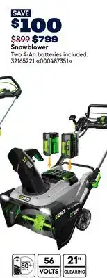 RONA EGO Snowblower offer
