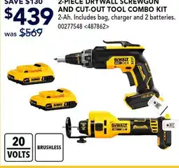 RONA DEWALT 2-PIECE DRYWALL SCREWGUN AND CUT-OUT TOOL COMBO KIT offer