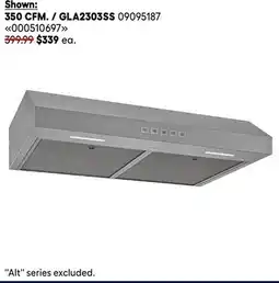 RONA BROAN-NUTONE range hoods $279 or more offer
