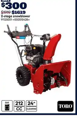 RONA Toro 2-stage snowblower offer