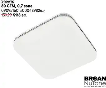 RONA 80 CFM, 0,7 sone offer