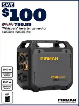 RONA Whispers inverter generator offer
