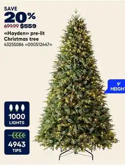 RONA Hayden pre-lit Christmas tree offer