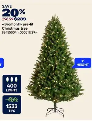RONA Bromont pre-lit Christmas tree offer