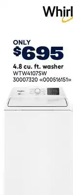 RONA 4.8 cu. ft. washer offer